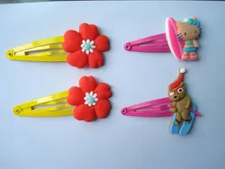 Rubber pvc decorative hair clips with frog shape