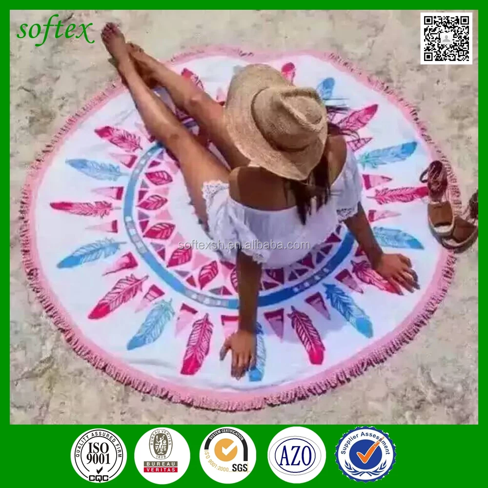 
 Лучшие продажи продуктов 150 см диаметр микрофибры пользовательские австралии круглый пляжные полотенца  