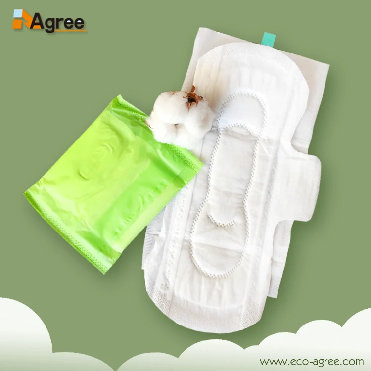 002SN 100% Biodegradable Wholesale Organic Natural Cotton Sanitary Pad in Private Label
