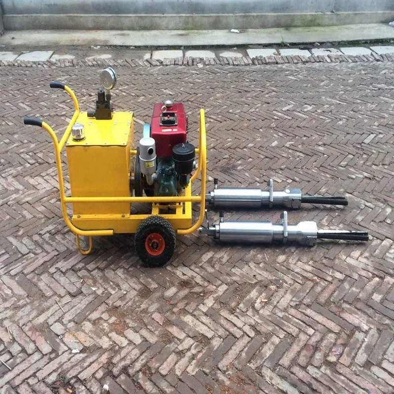 Rock stone splitting wedge and feather for hydraulic rock splitter