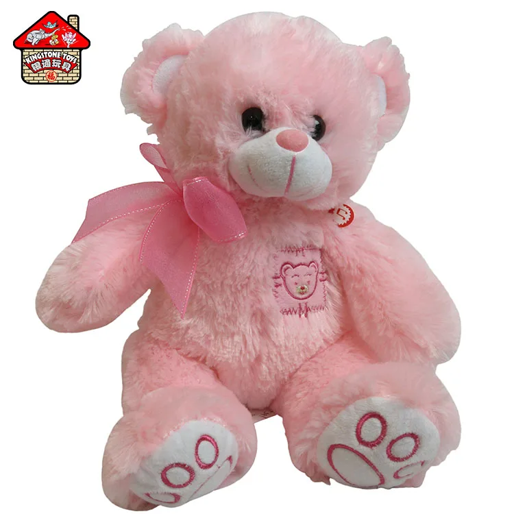 Free sample soft plush teddy bear with colorful changing led light doll toy for lovers