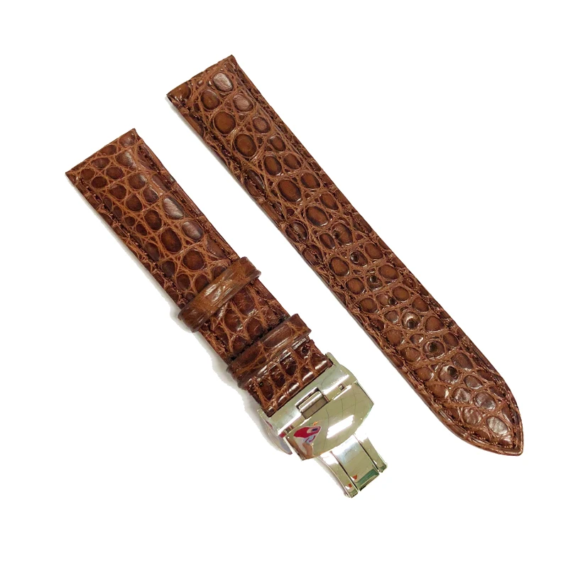Brown Genuine Crocodile Leather Watch Strap Band Watch Belt Replacement