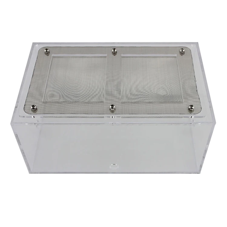 
Custom Transparent Acrylic Reptile Lizard Terrarium Cage Ant Feeding Box Display Case with Mesh Grid Lid 