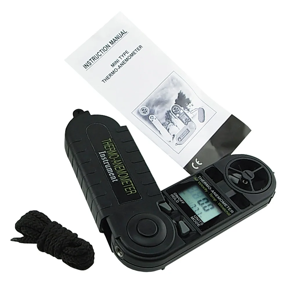 Цифровой 3-в-1 карман Термо Анемометр температуры град. F/deg. C Windchill Air 0 5 ~ 44 7 миль/60 3937 футов/м Windspeed