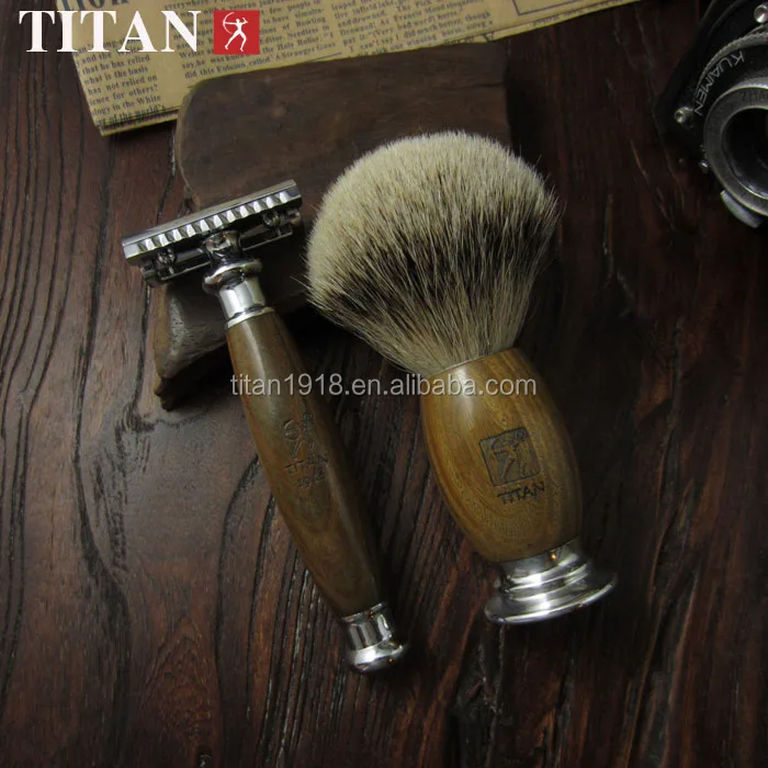 safety razor set with green sandal handle disposable razor blade christmas gift