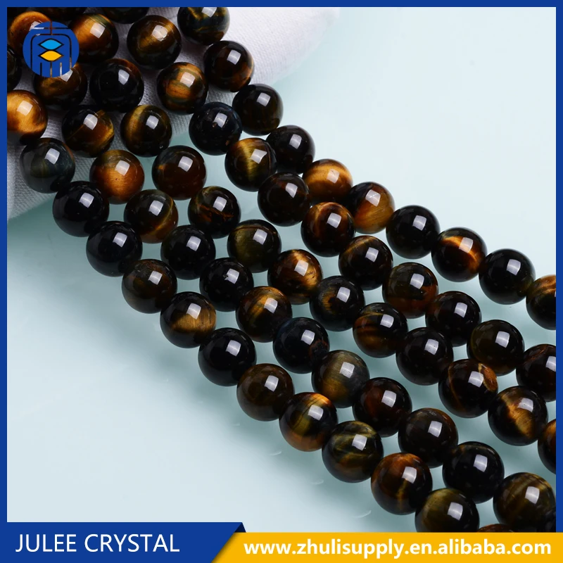 
JULEE Natural Stone Beads 8mm Round Semi Precious Tiger Eye Stone Beads 