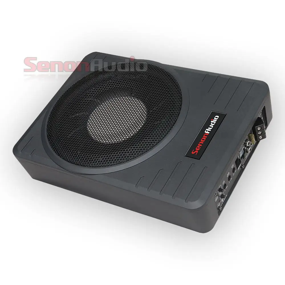 10Inch Aluminum Powered Subwoofer Enclosure 12V Slim Active Under Seat Car Subwoofer Box with Amplifier under seat subwoofer car