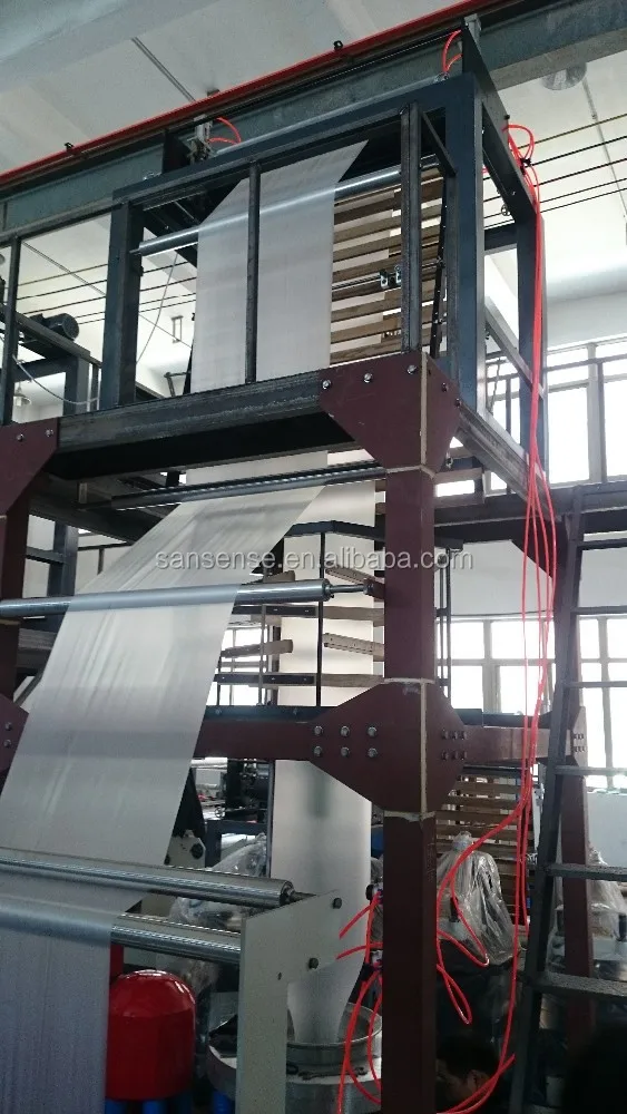 Plastic Film Machine Ldpe Film Blowing Machine QS-A55 PE Extrusion Blow Moulding High Speed Queensense 380v,3phases 2000kgs 15kw