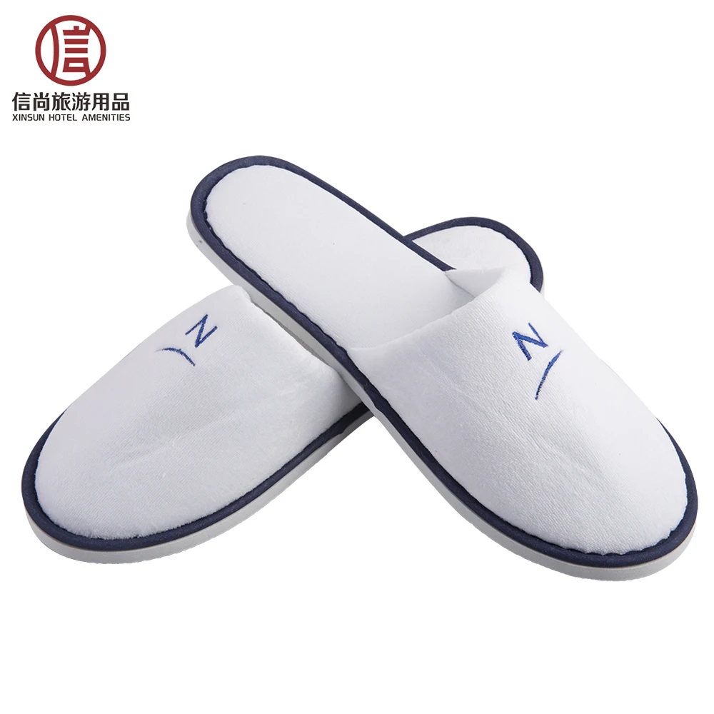 Hotel sell disposable velour slipper and cotton hotel slipper