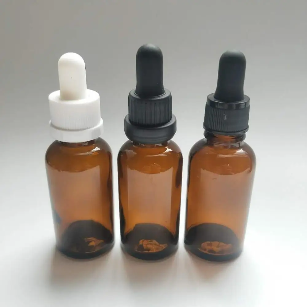 30ml Brown Amber Essential Oil Glass bottle with Plastic Separate Gropper Pipette