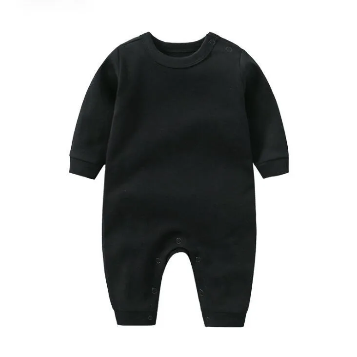manufacturer black plain baby rompers long sleeve newborn baby clothes