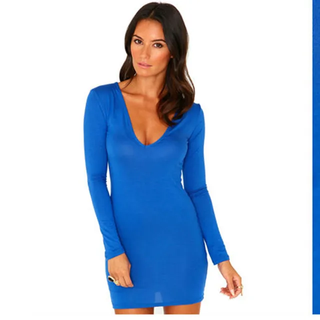 Соблазнительное облегающее мини-платье для девушек, кобальтовое синее