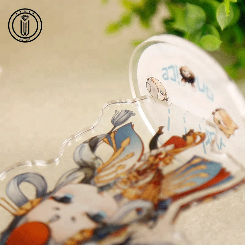 clear translucent and transparent acrylic stand anime with base