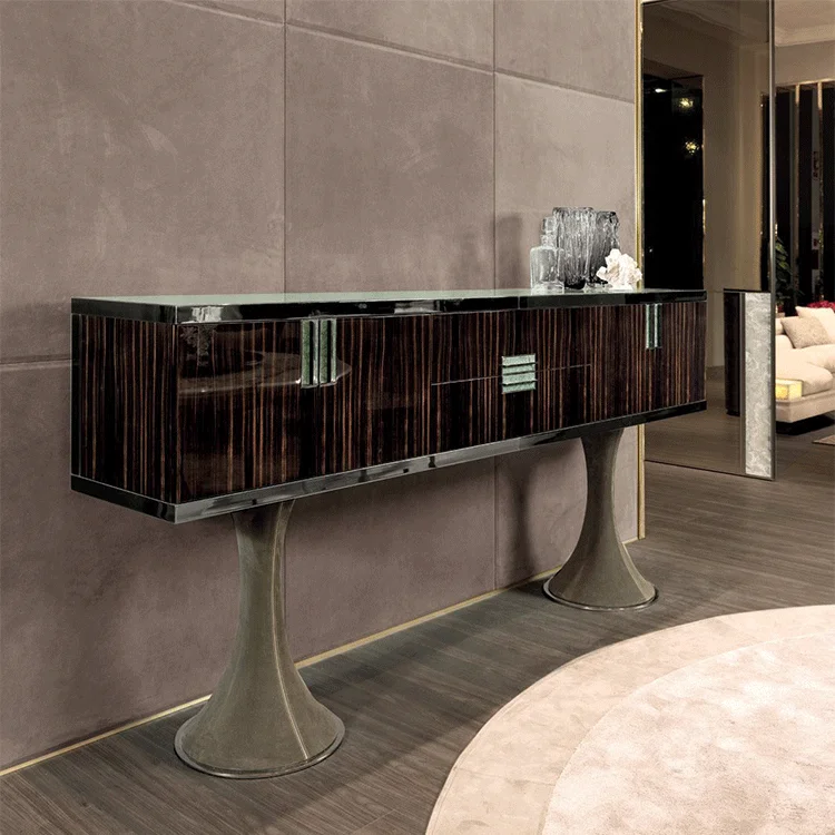 
Wall side cabinet flower stand with storage space beautiful living room furniture hotel lobby 