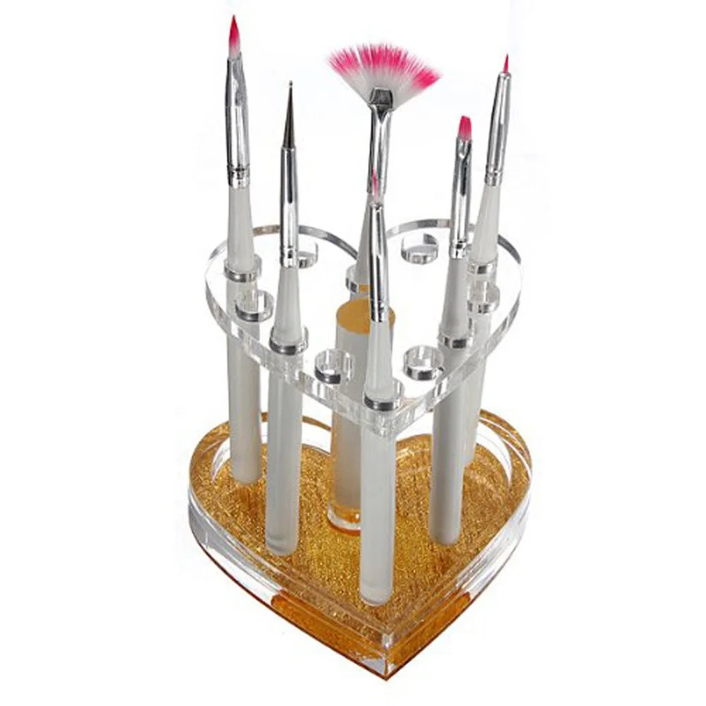 
heart shape gold and silver color Acrylic pen holder  (60832671807)
