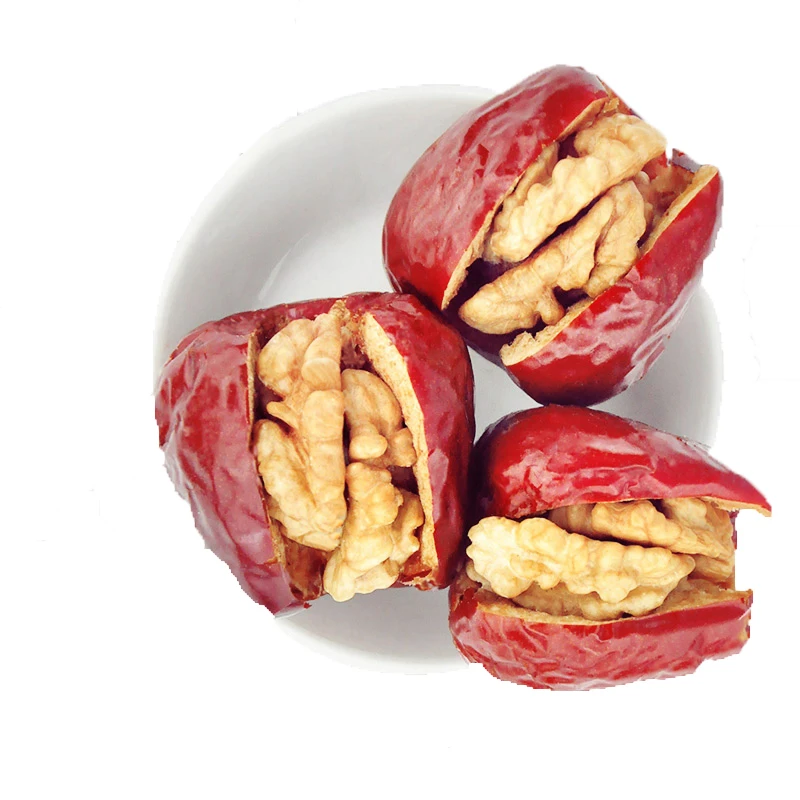 
Healthy snack food jujube with walnut sweet red jujube date walnut kernels 