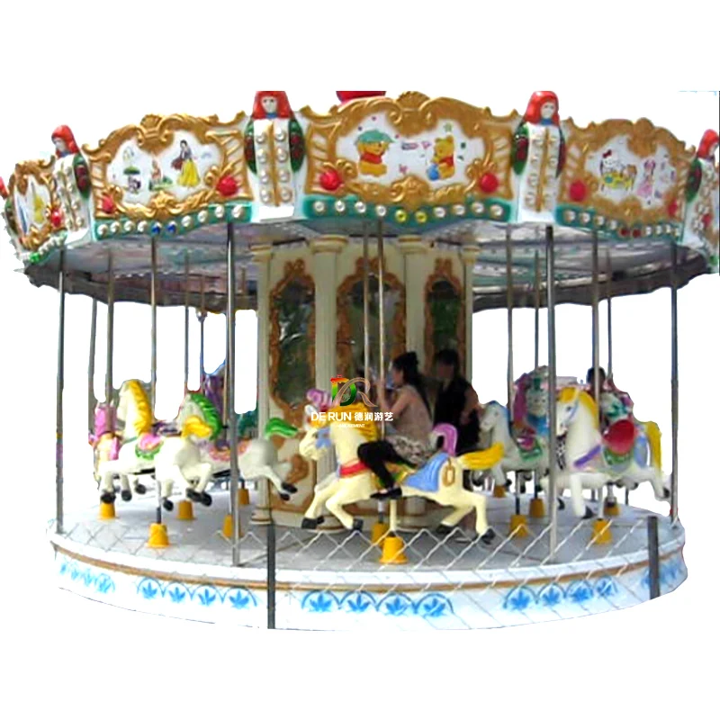 Amusement Outdoor Theme park Children Equipment Merry go round Electric Kids Ride Carousel