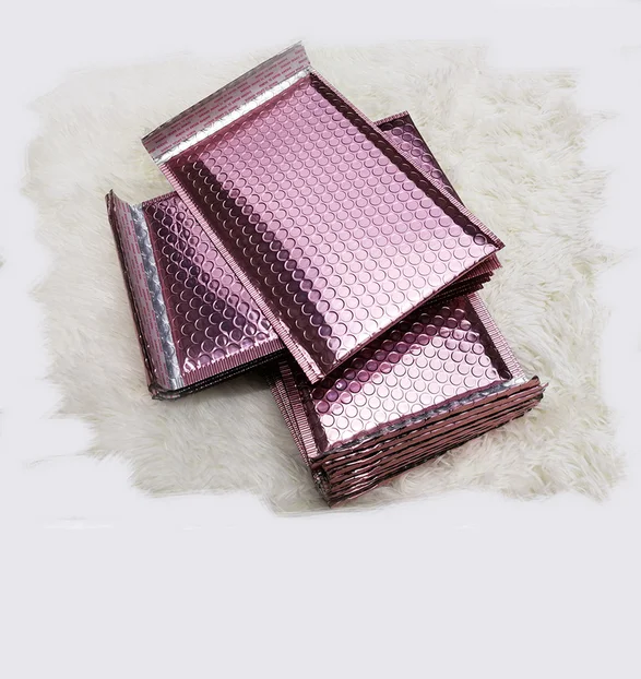 
Wholesale shiny metallic rose gold bubble mailer for bra 
