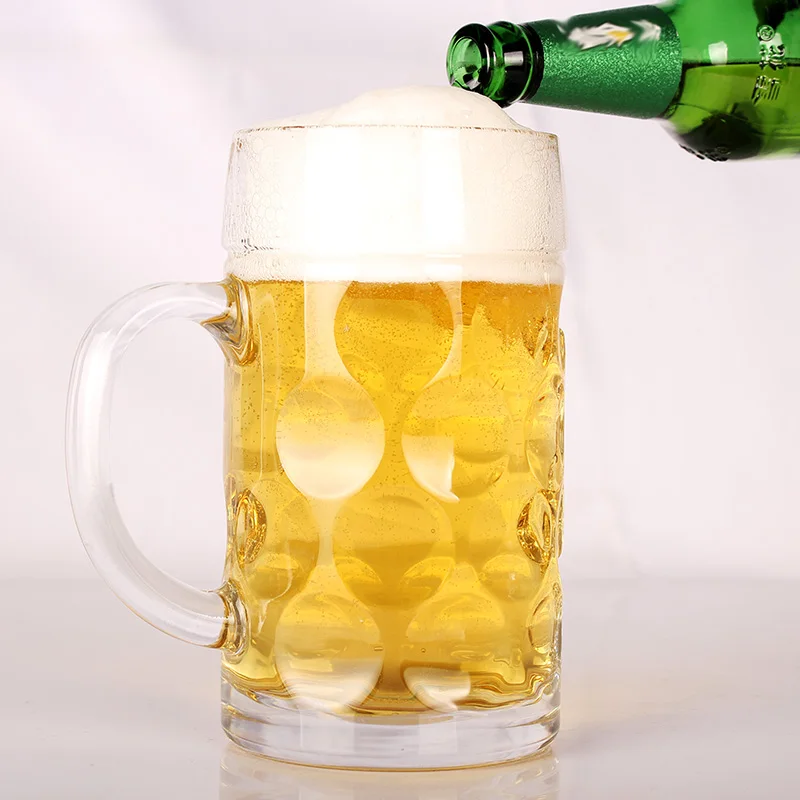 ALiiSAR hot products wholesale cheap 1 litre beer glass mug with handle