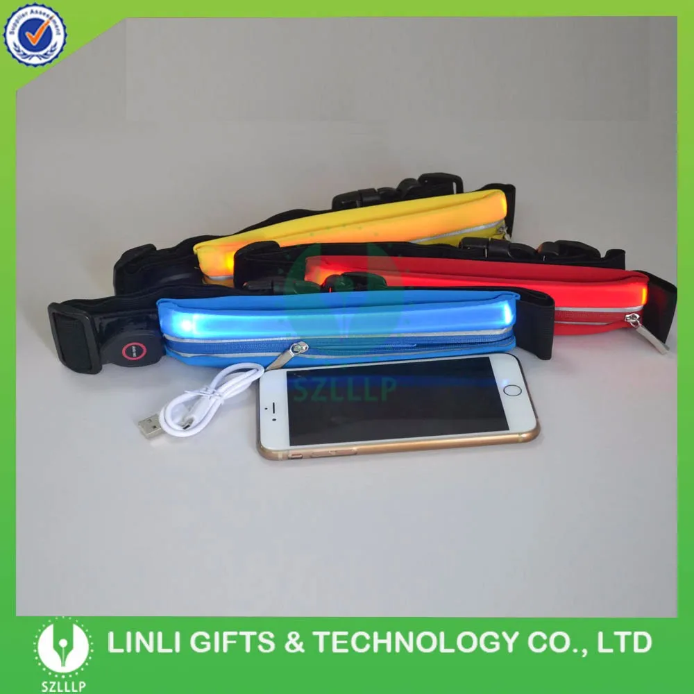 
Wholesale Quality Nylon Flip Running Belt,Led Glow Waist Belt Bag,Led Waist Bag 