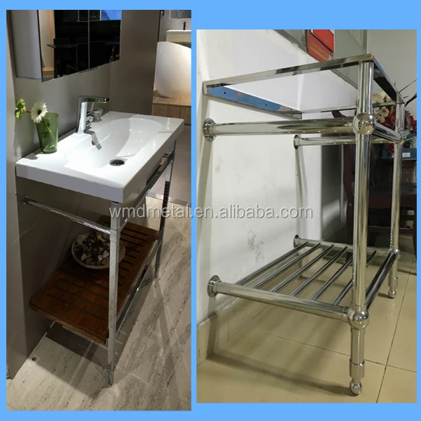 wall hung stainless steel console sink leg, vanity frame, wash stand