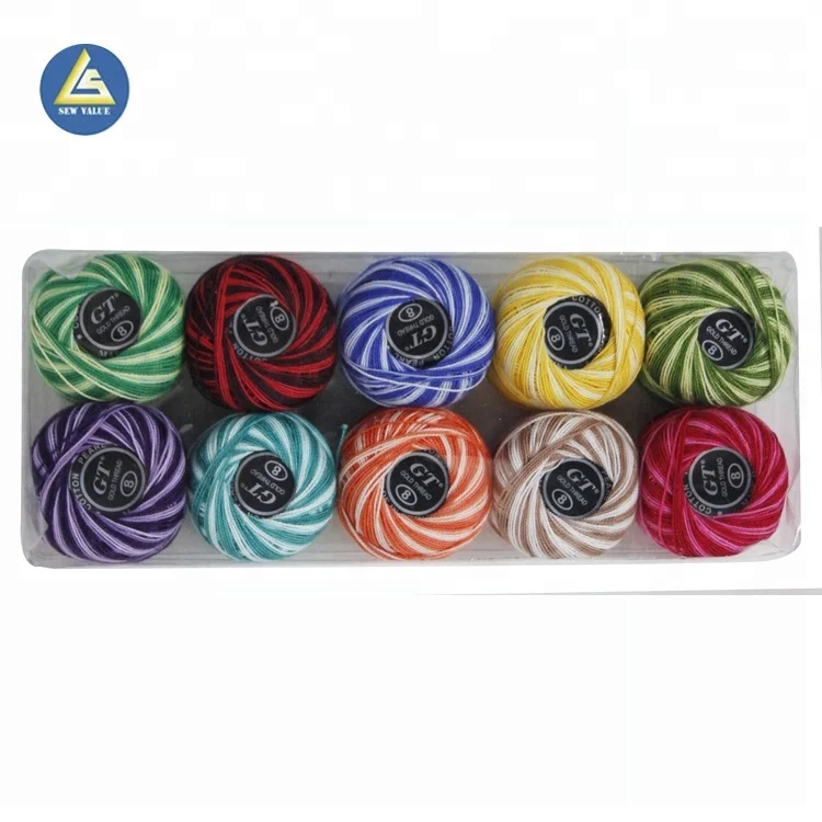 9s/2 colorful assorted china embroidery dyeable sewing thread