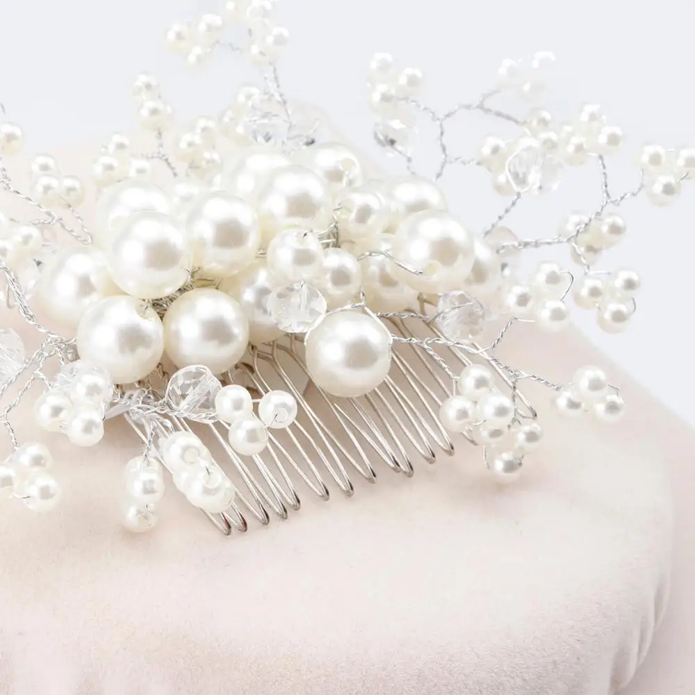 Wedding Hair Piece Tocados De Novia Bridal Pearl Accessories Jewelry Bride Comb For Hair