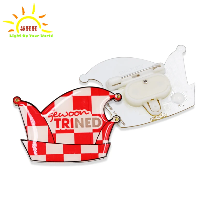 New Arrival Magnetic   Led Flashing Button Pin Badge