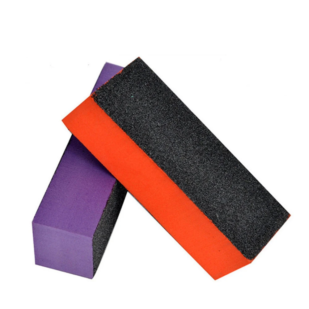 Wholesale orange and black acrylic nail buffer sponge block nail polish buffer
