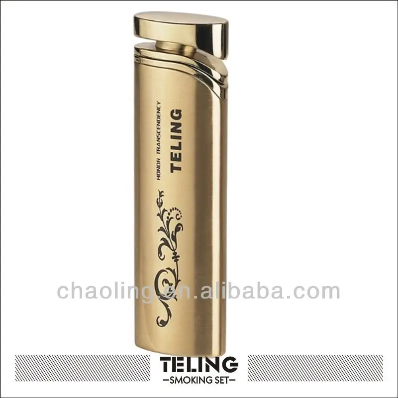 New fashion lighter flower logo Refillable Butane Gas lighter