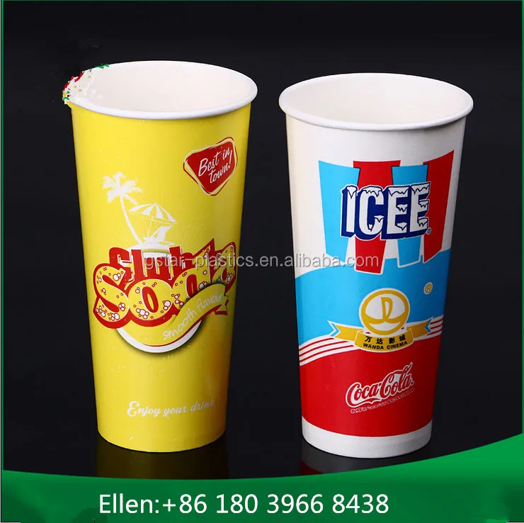 
22OZ 32OZ Large White Hot Coffee Tea Paper Cups with Lids Custom Logo Printed Disposable 