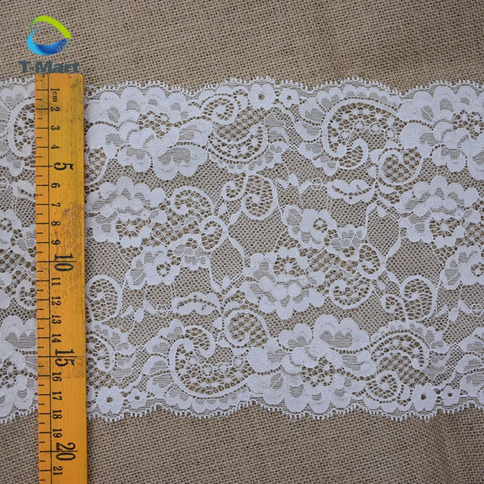 Elastic Lace Trim Soft Stretch Lace Trim Delicate Ribbon Vintage Flora Pattern for Wedding Headbands Garters embroidery trim