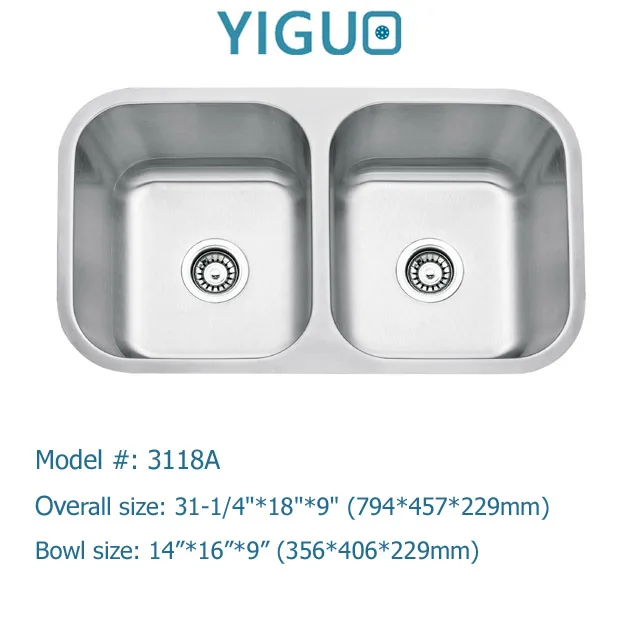 Malaysia stainless steel sink, pressed kitchen sink American style #3218S (single bowl)