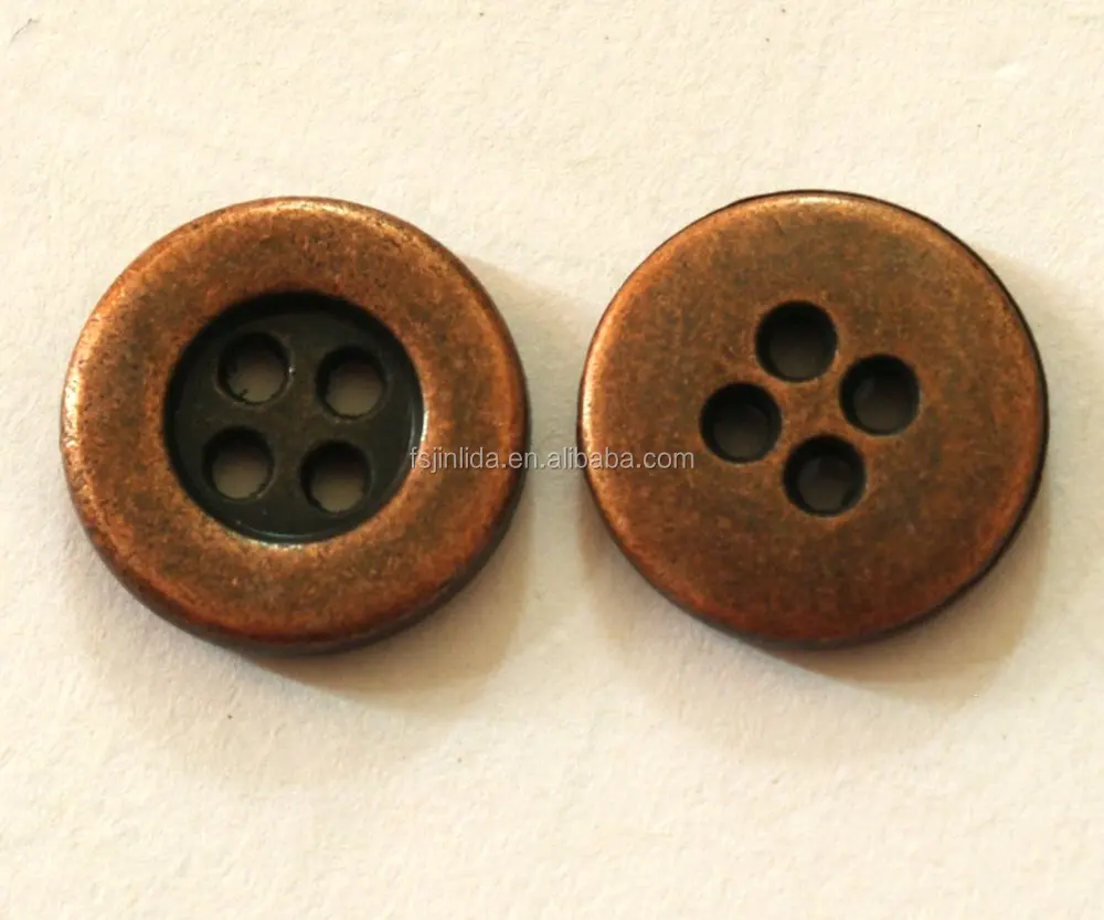 new style 15mm 4 holes metal sew button for custom shirt button