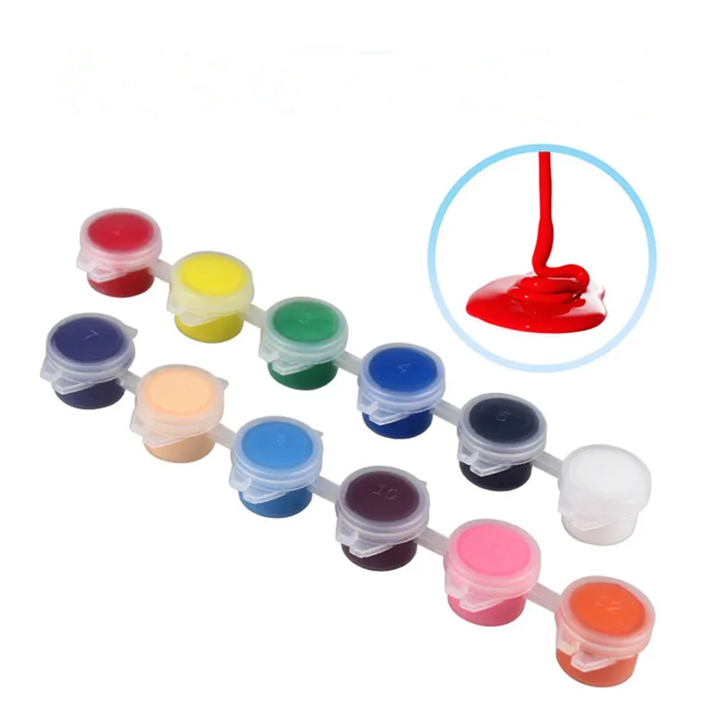 High Quality Non-toxic Kids Drawing 5ml Acrylic Paints 12 Color Set