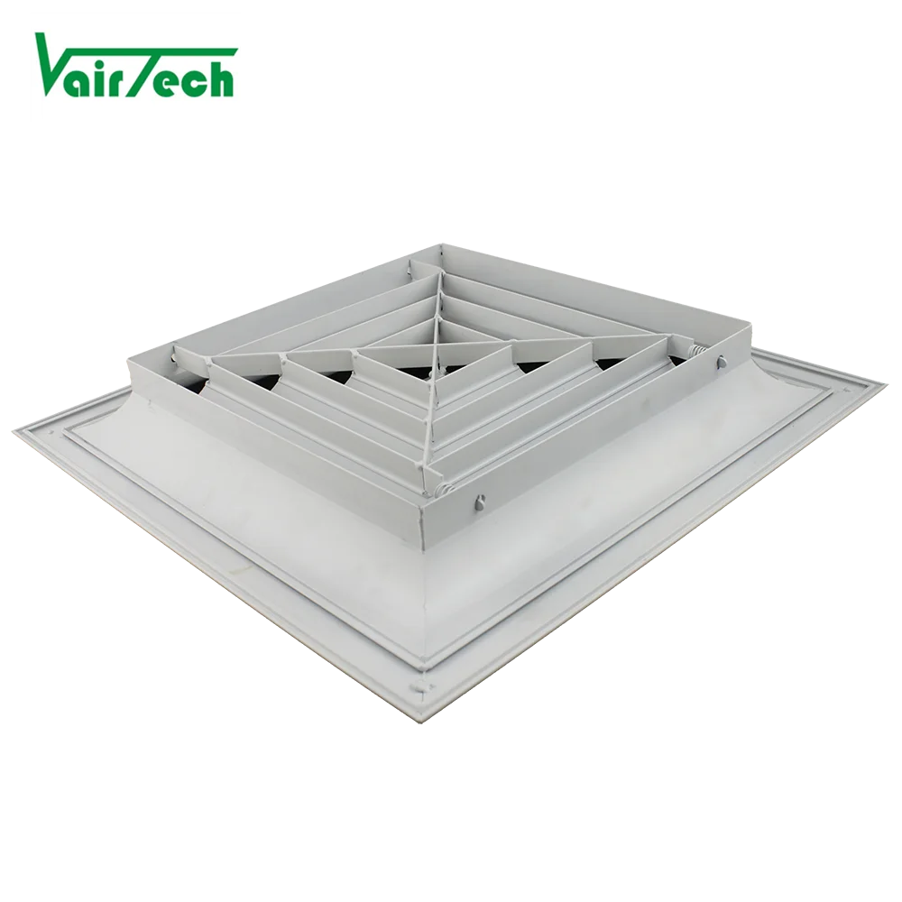 Powder coated 4 way supply ceiling air conditioning diffuser