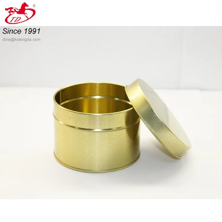 
bronze round iron tin box for tea/cookies 