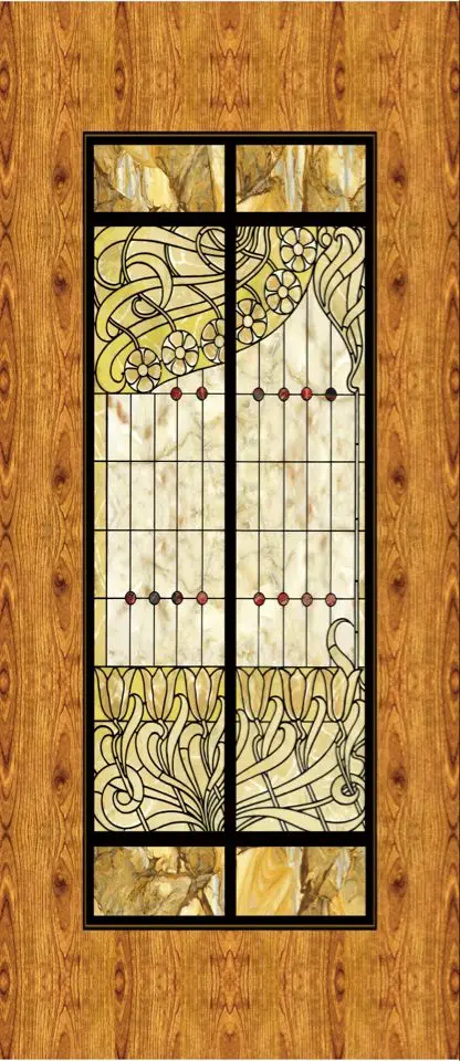 MDF PVC self adhesive door film  interior solid wooden veneer door sticker