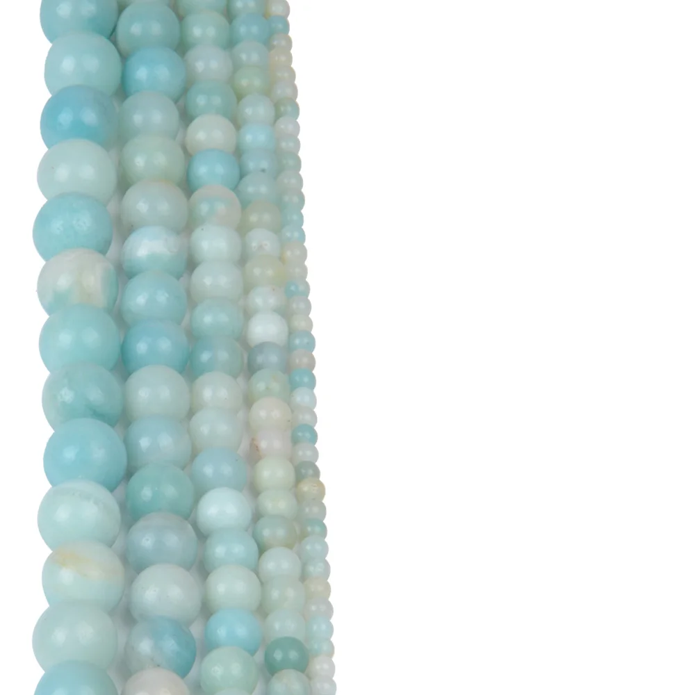 Single Color Light Blue Amazonite Beads