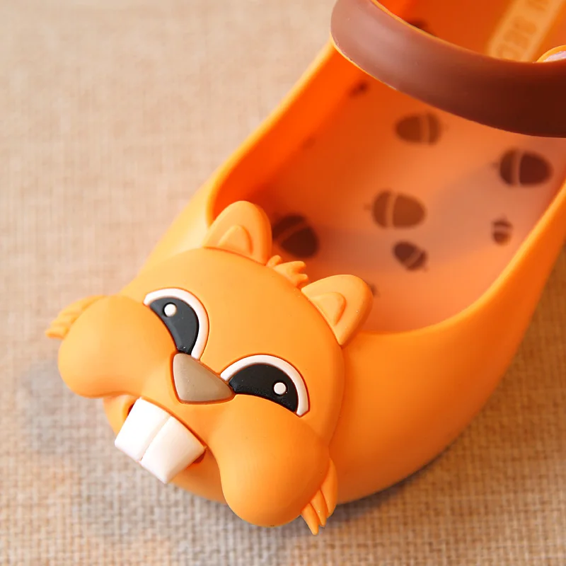 Squirrel design children girl larger size mini melissa jelly shoes