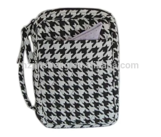 Quilted printed fabric bible cover bag tote