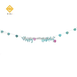 Happy Birthday Banner Mermaid Magical Sparkle 3d Shadow Happy Birthday Banner Photo Shoot Prop Party Decor Mermaid Theme