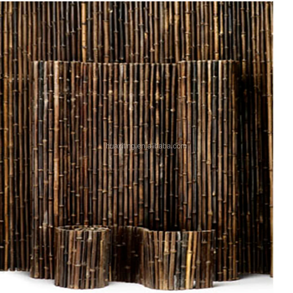 Inside-Wired Black Bamboo Fencing /Natural Black Bamboo Fence