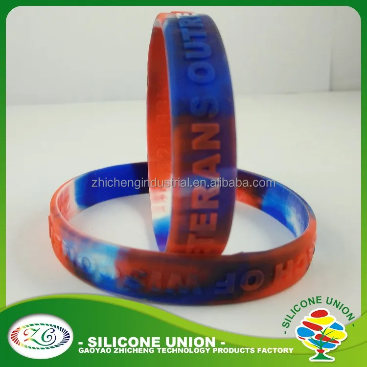 Двойной цветной Слой продвижение товара настроить силикона wrsitband силиконовый браслет