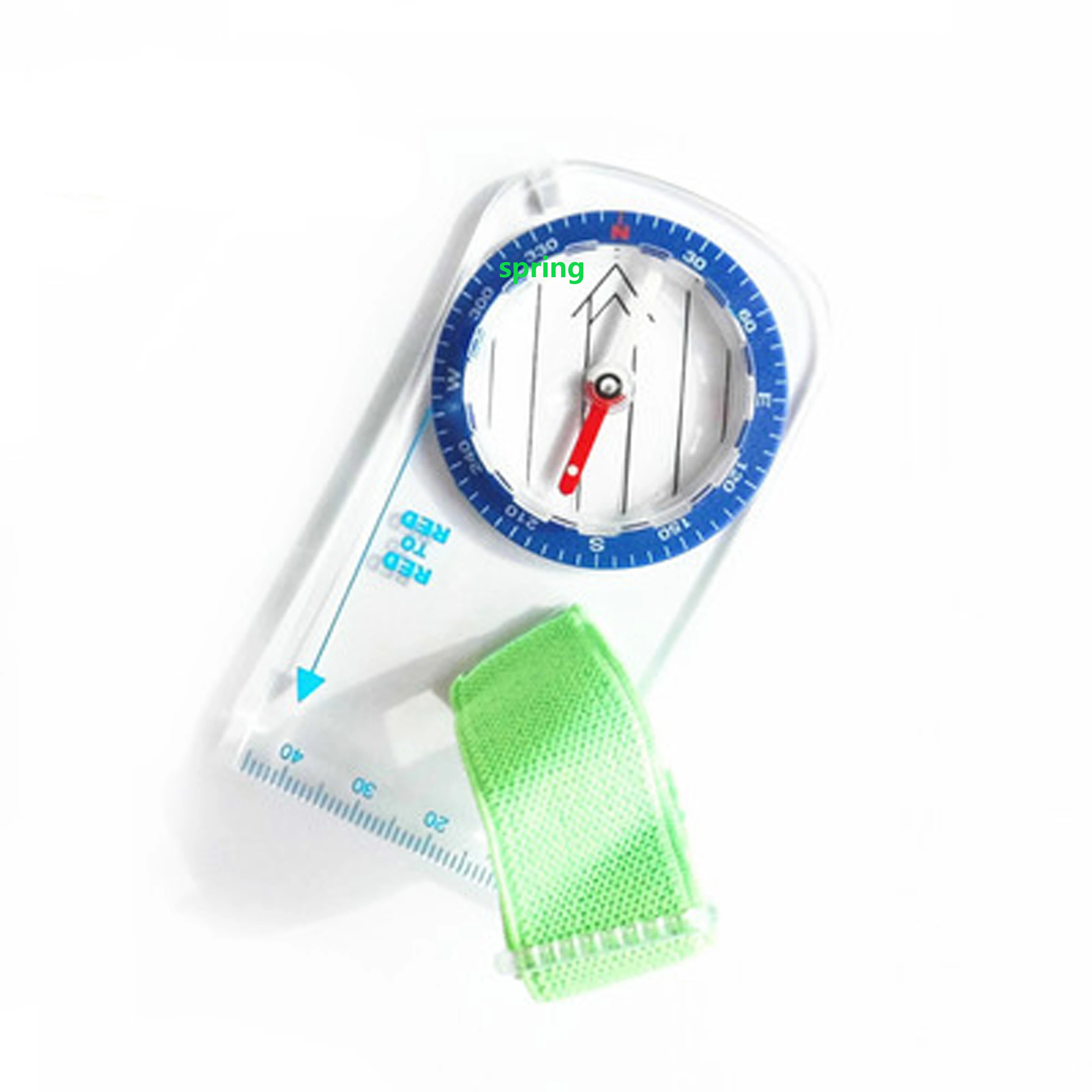 DC35F Compass Map Scale Outdoor Orientation Drawing Compass Ruler Map Measure compass with strap