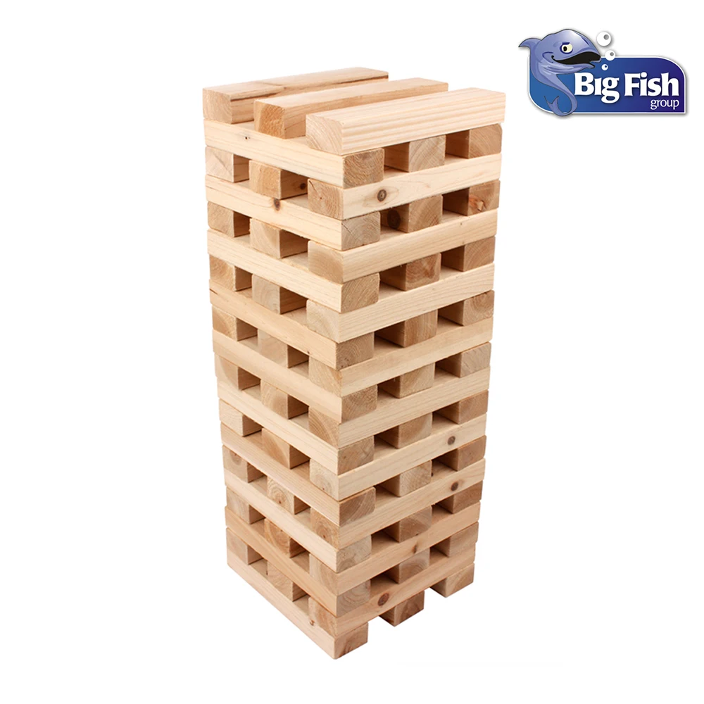 
Giant Tumbling Tower Hardwood Family Games Wooden Stacking Building Blocks Toys 