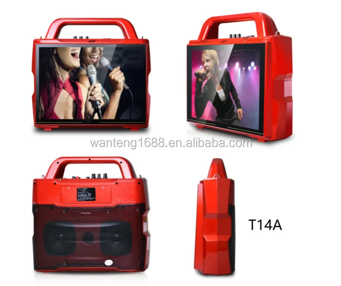 Weier беспроводная уличная портативная тележка караоке активная колонка с ЖК-экраном