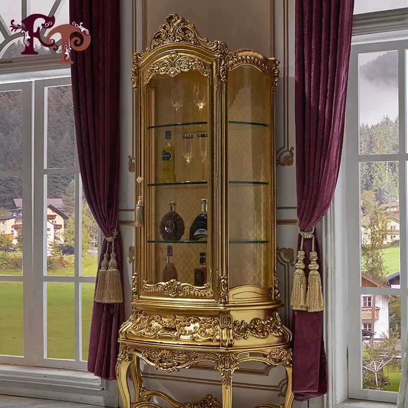 Classic living room furniture Hand made Luxury Italian Wooden Solid Wood Kitchen Cabinet