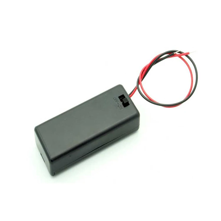 Black Transparent Plastic Series 2AA Battery Holder case