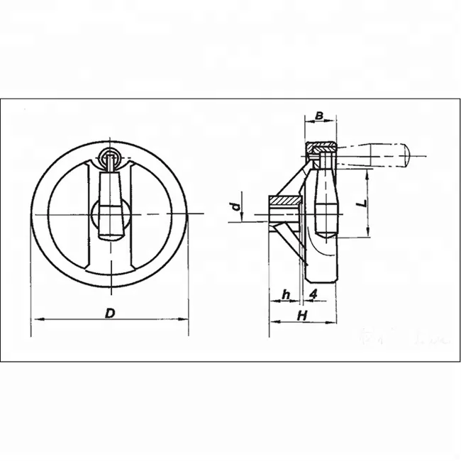 OEM manufacturing CNC Machine Spoked Handwheel  With revolving Plastic Handle
